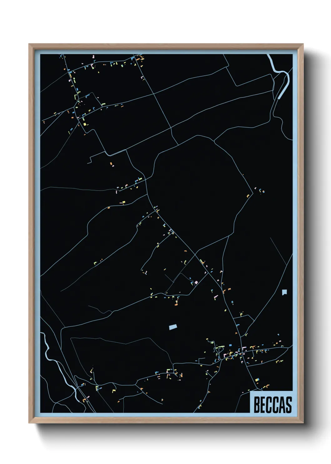 Une affiche de carte sur Beccas