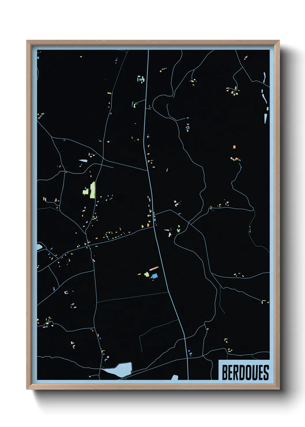 Une affiche de carte sur Berdoues