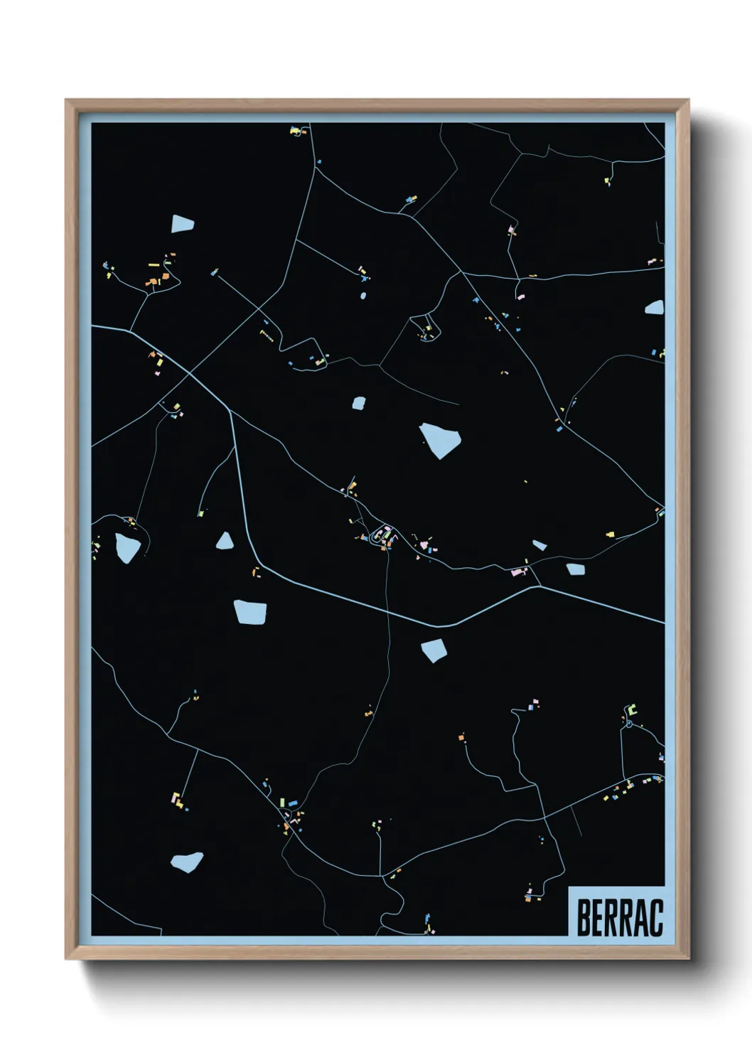 Une affiche de carte sur Berrac