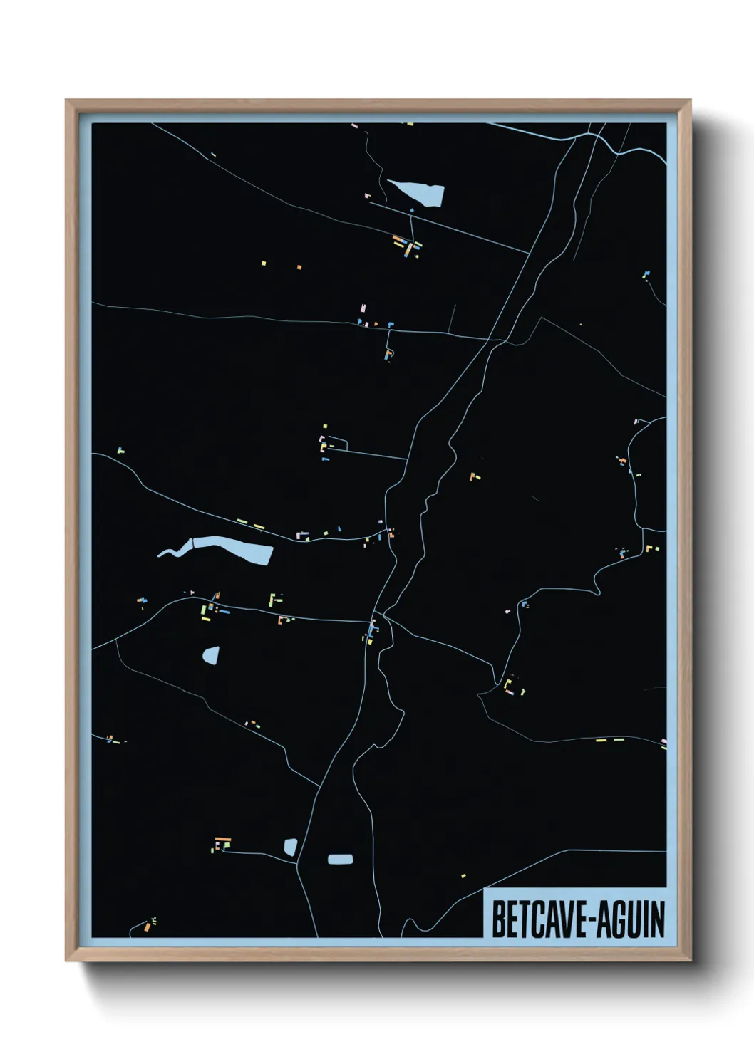 Une affiche de carte sur Betcave-Aguin