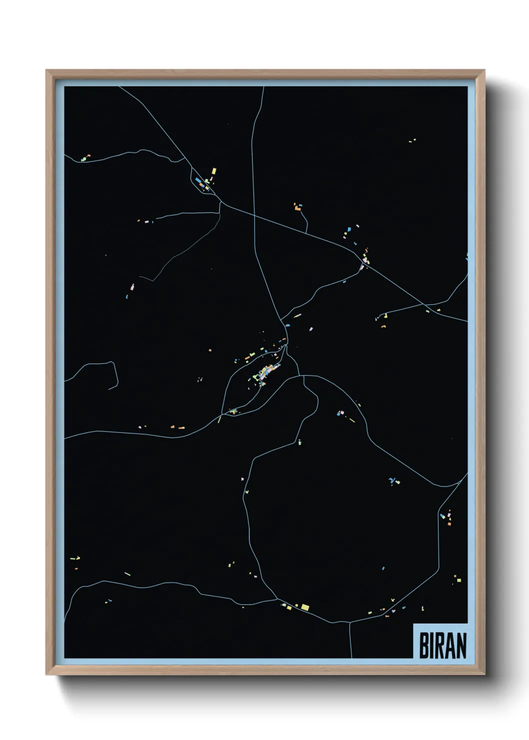 Une affiche de carte sur Biran