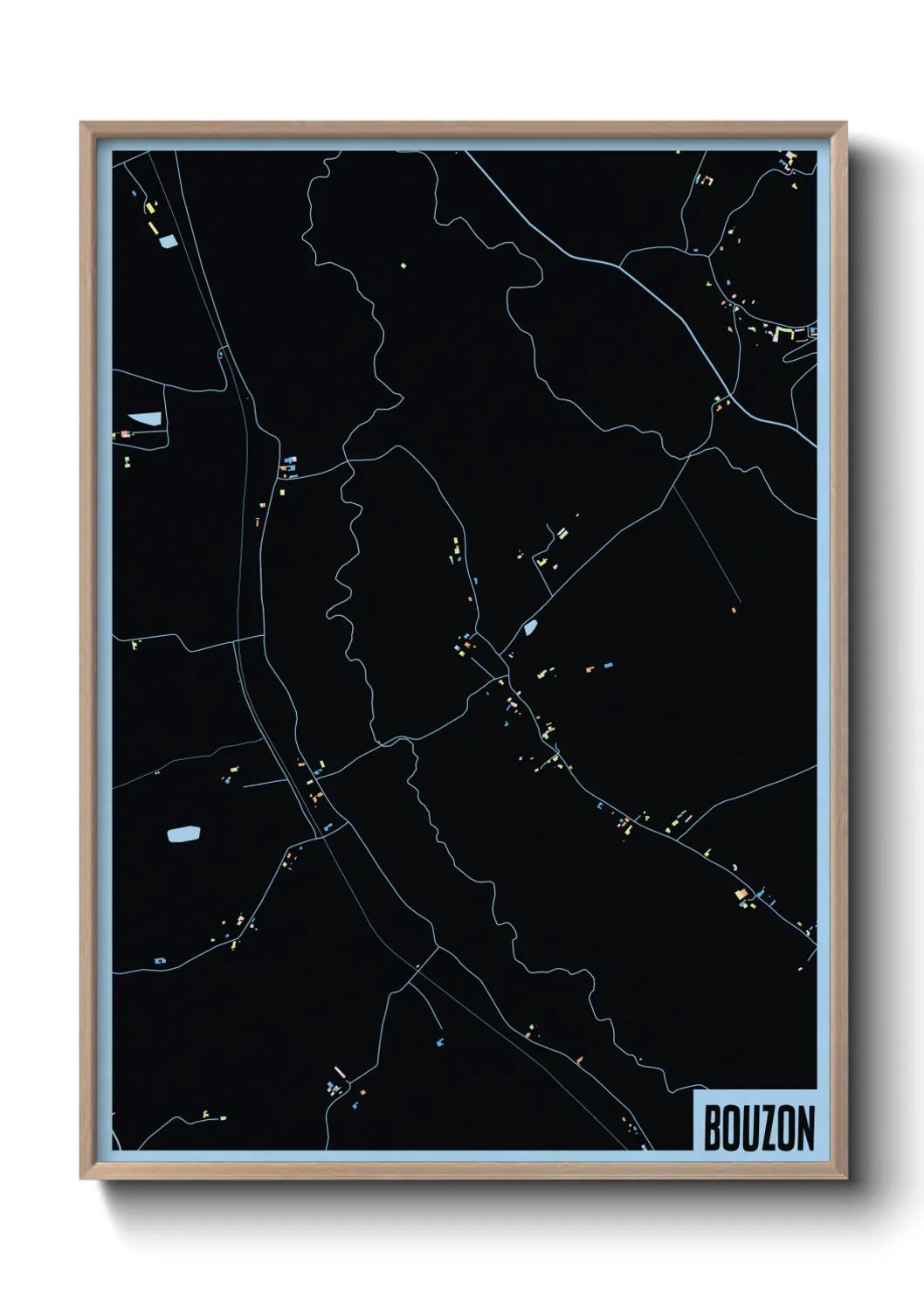 Une affiche de carte sur Bouzon