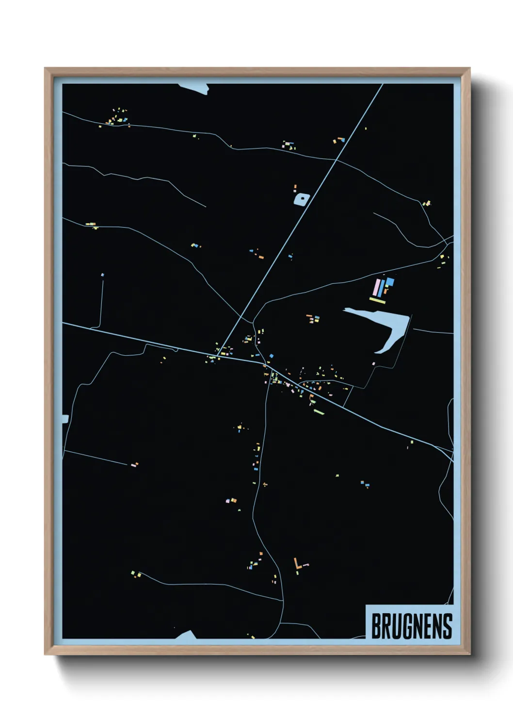 Une affiche de carte sur Brugnens