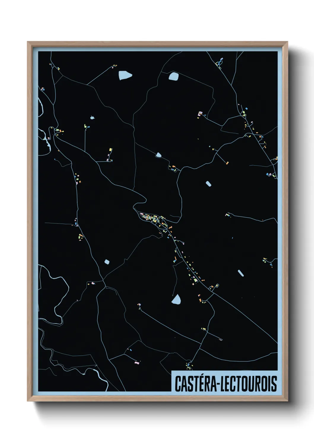 Une affiche de carte sur Castéra-Lectourois