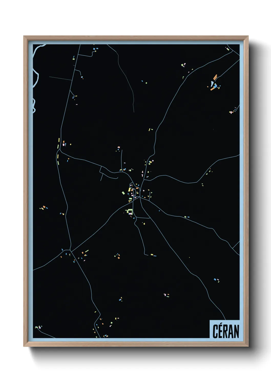 Une affiche de carte sur Céran