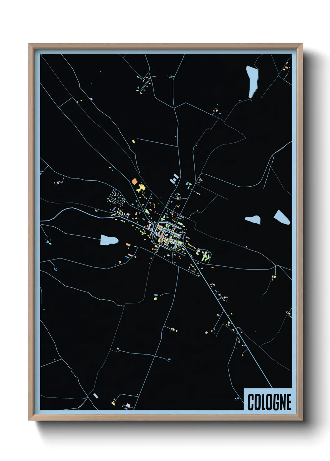 Une affiche de carte sur Cologne