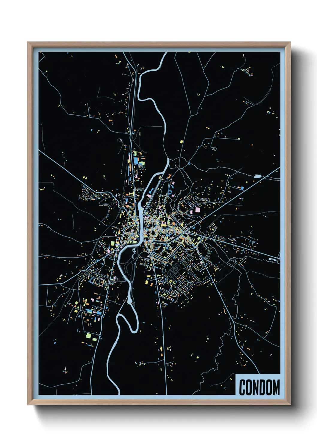 Une affiche de carte sur Condom