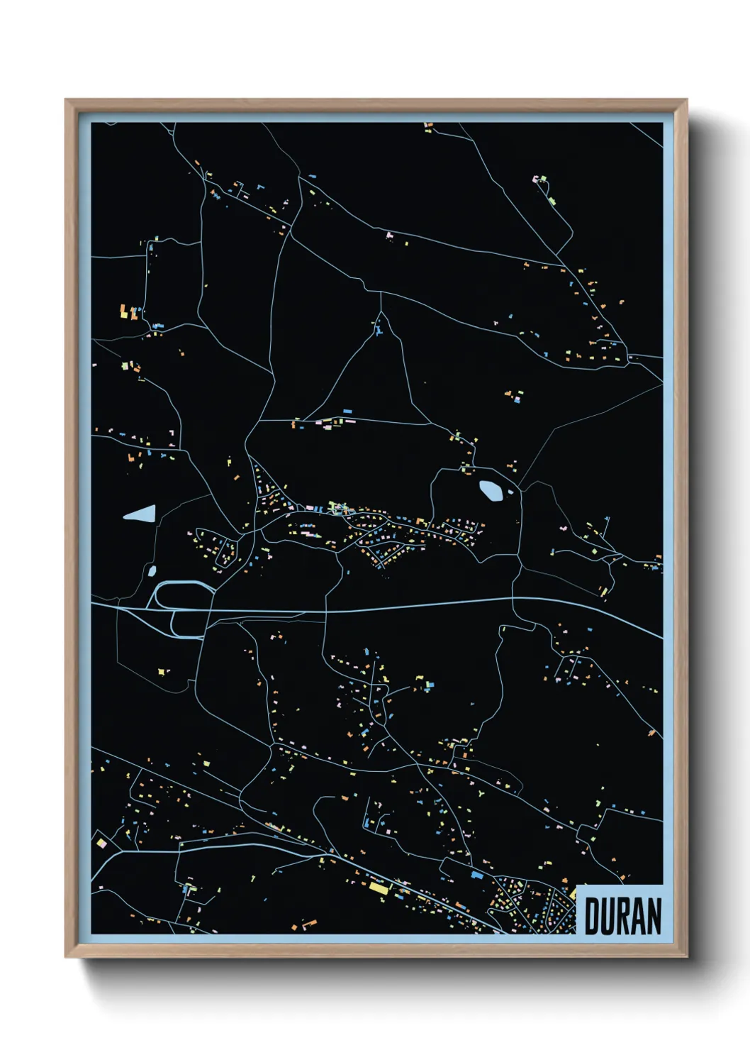 Une affiche de carte sur Duran