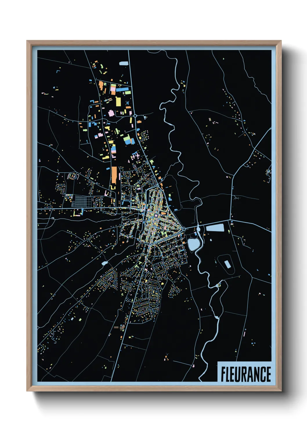 Une affiche de carte sur Fleurance