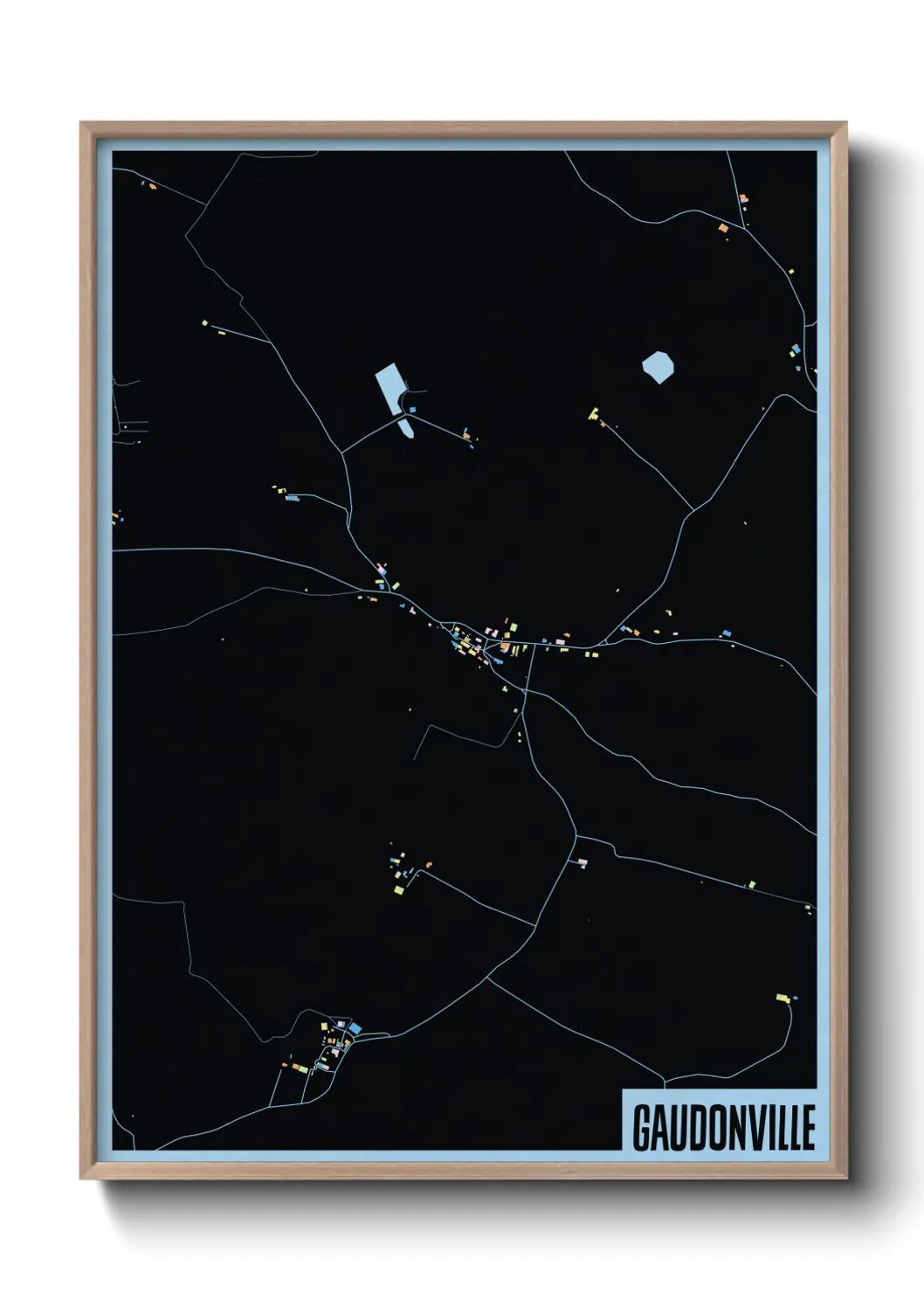 Une affiche de carte sur Gaudonville