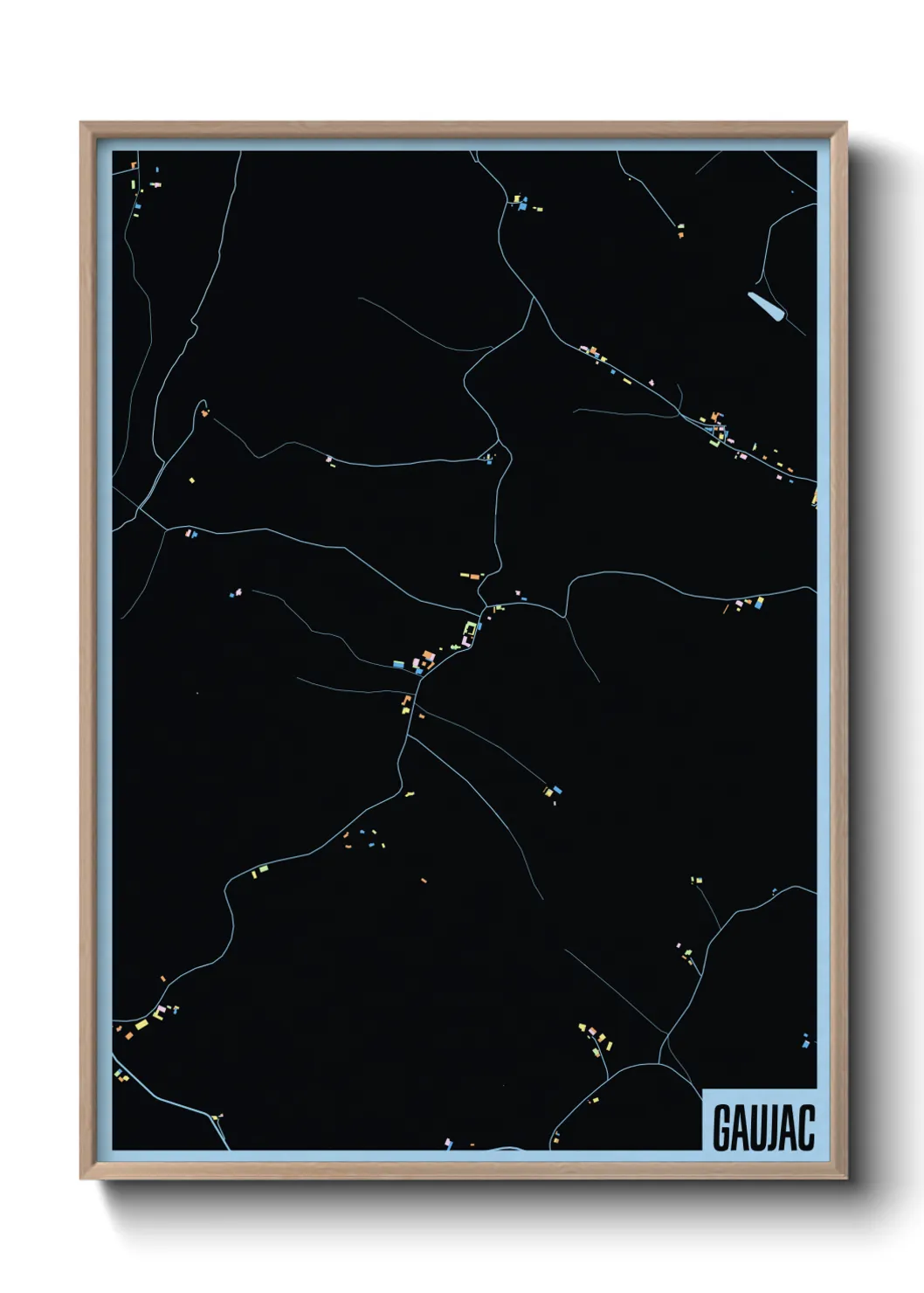 Une affiche de carte sur Gaujac