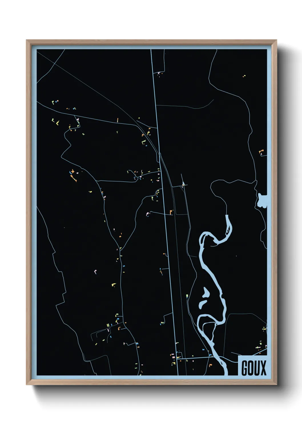 Une affiche de carte sur Goux