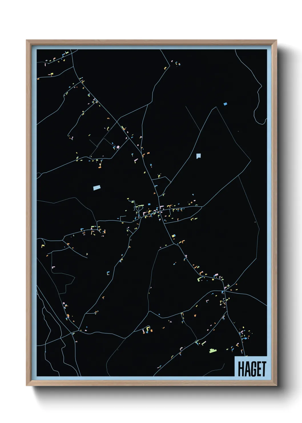 Une affiche de carte sur Haget