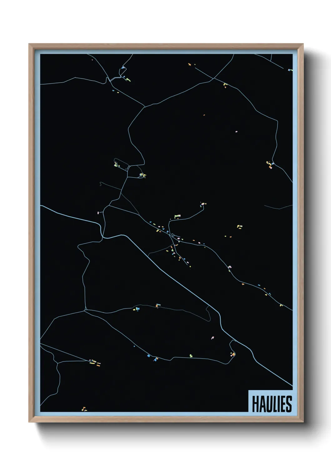 Une affiche de carte sur Haulies