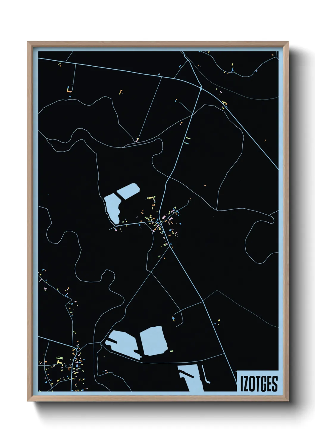 Une affiche de carte sur Izotges