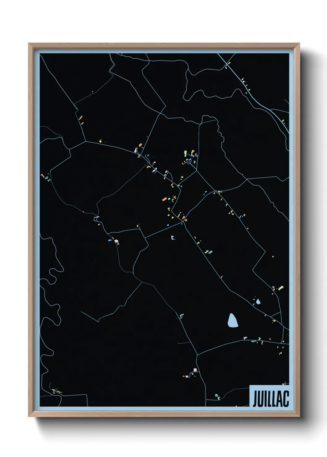 Une affiche de carte sur Juillac