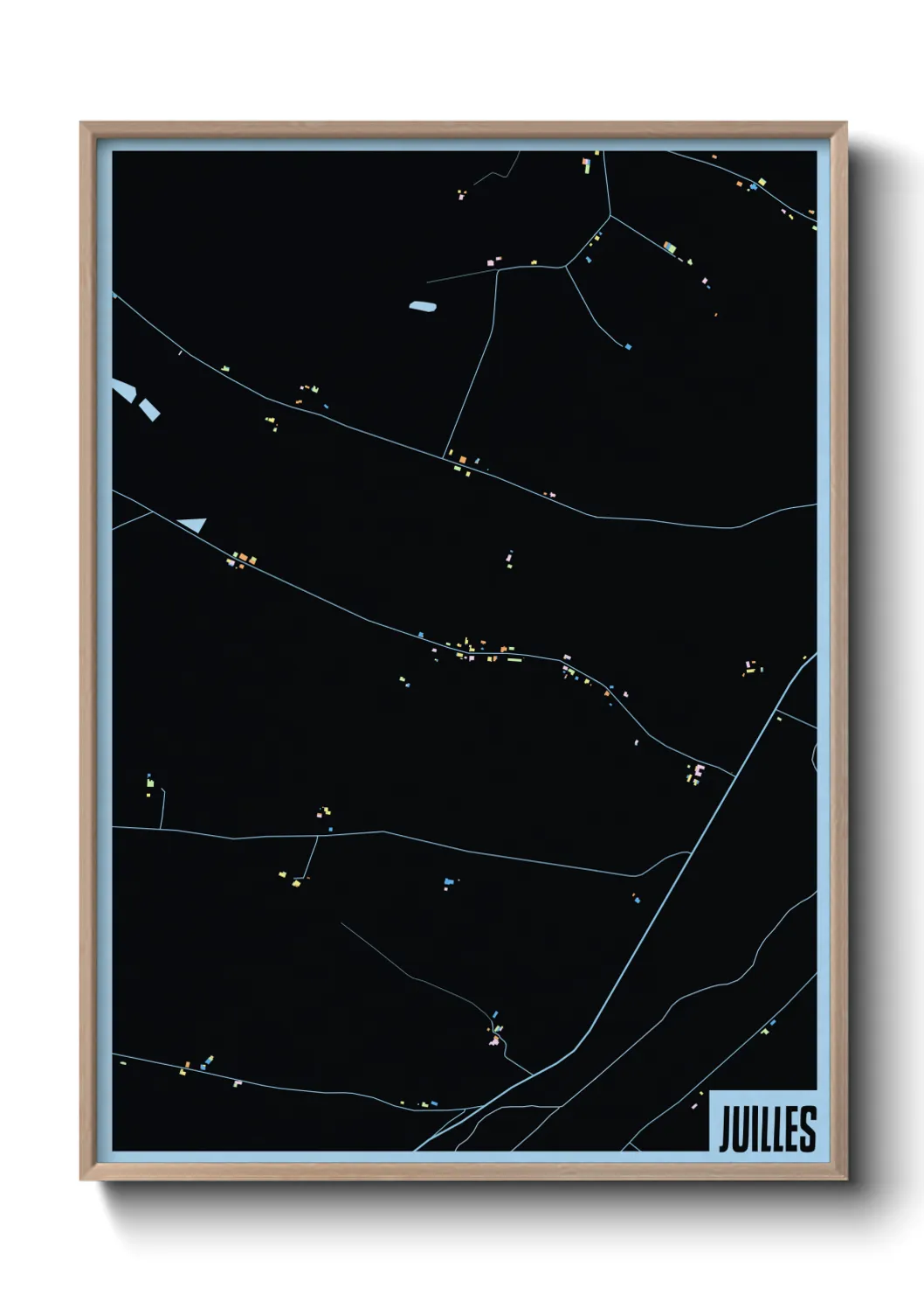 Une affiche de carte sur Juilles