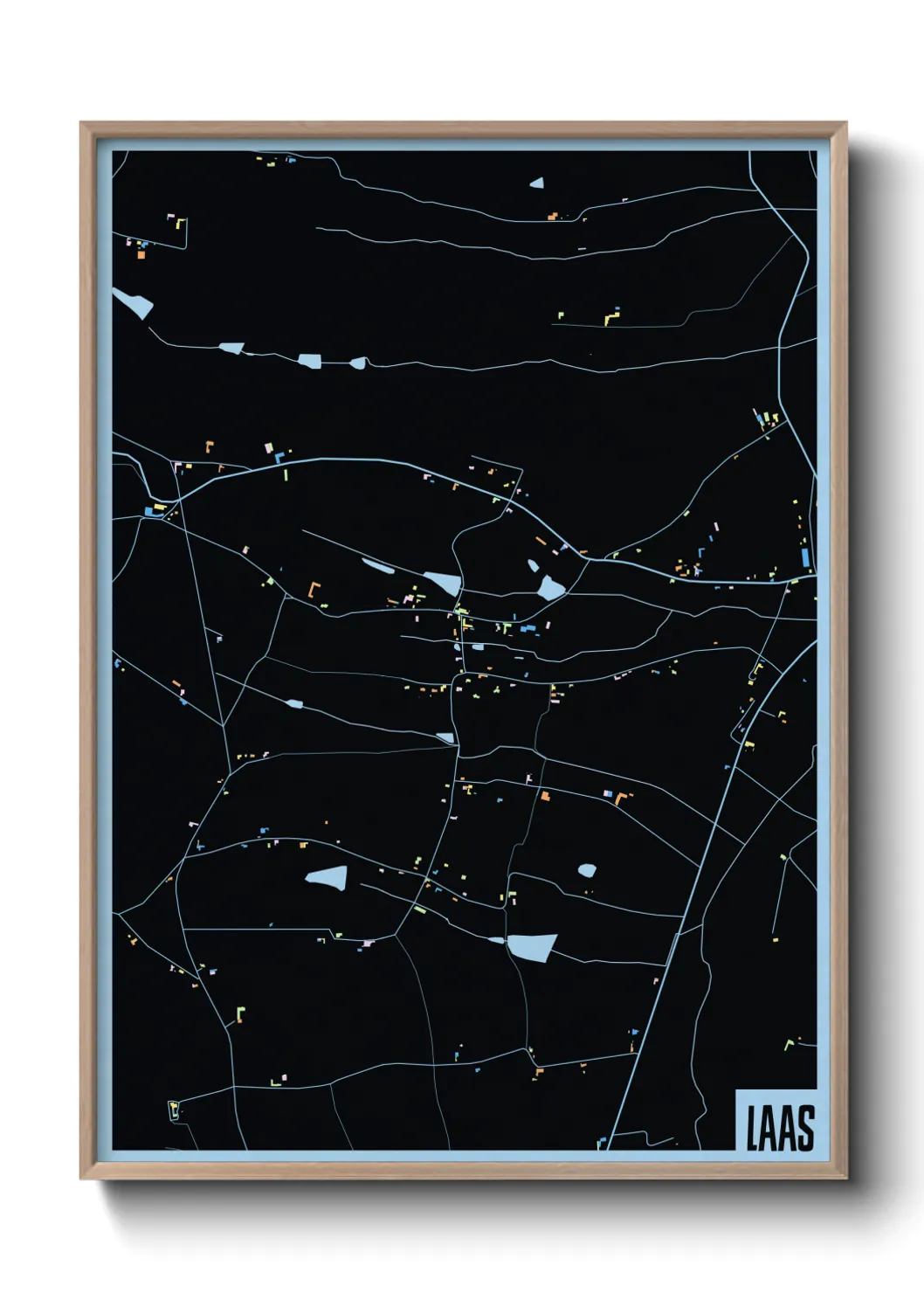 Une affiche de carte sur Laas