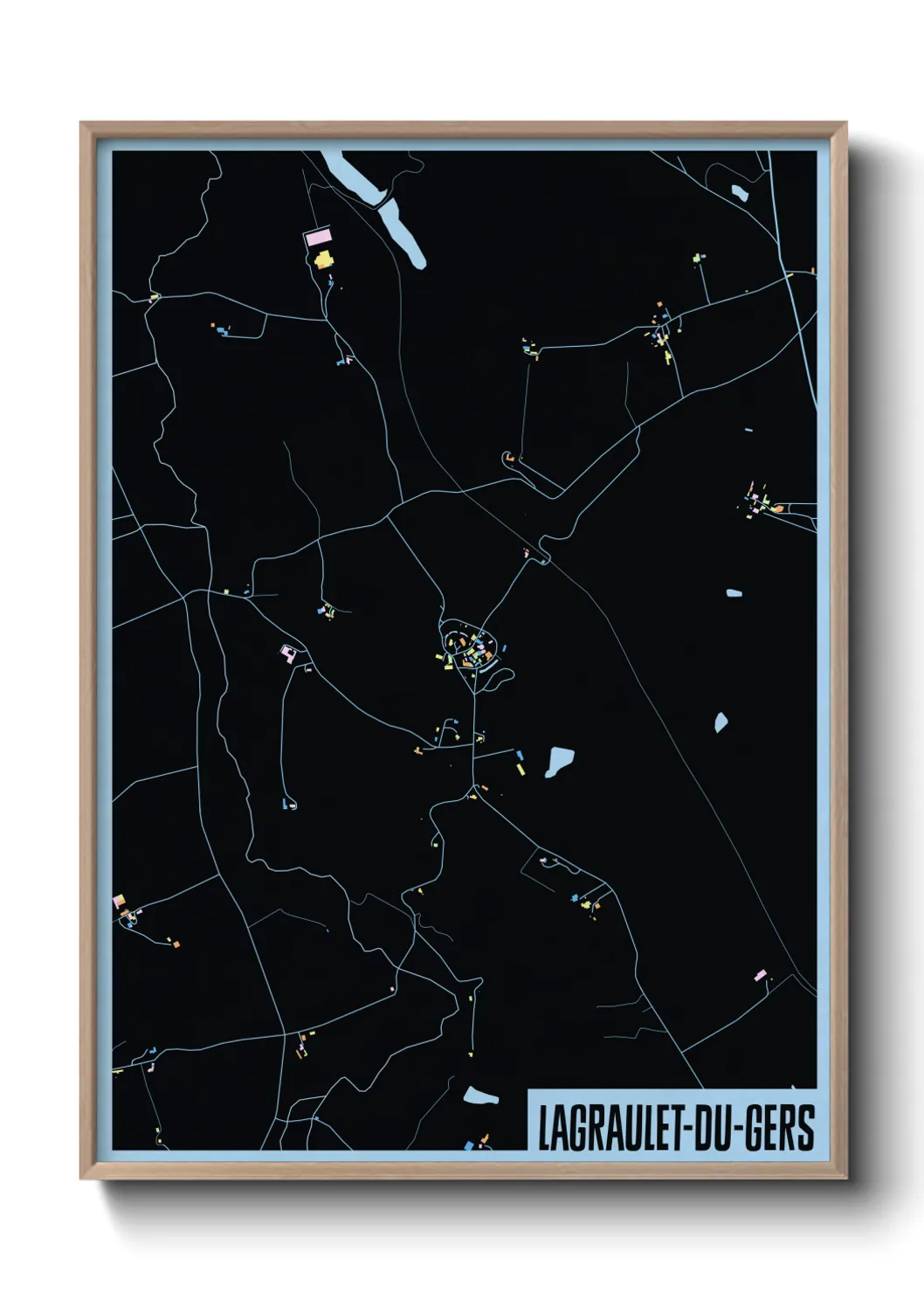 Une affiche de carte sur Lagraulet-du-Gers