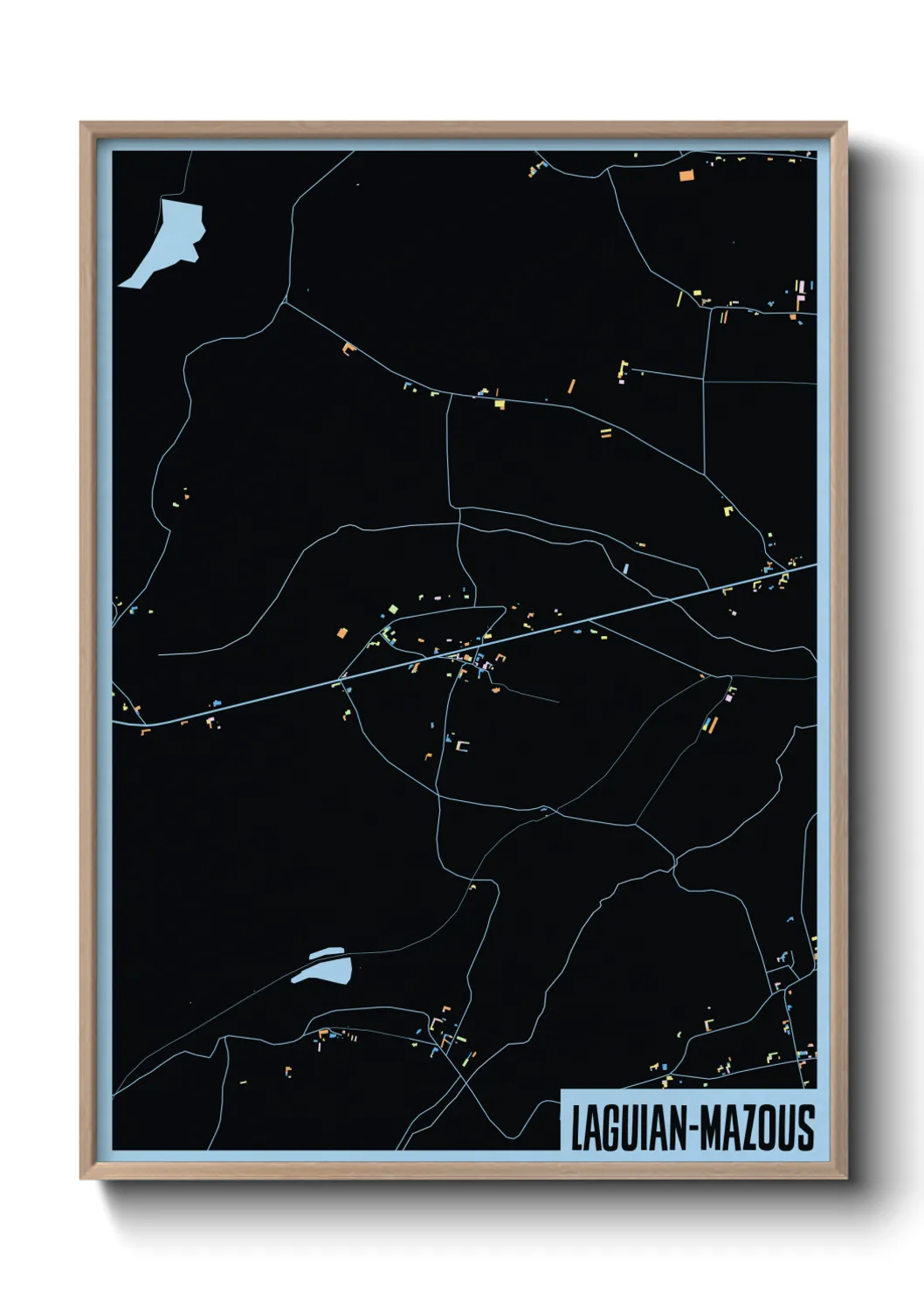 Une affiche de carte sur Laguian-Mazous