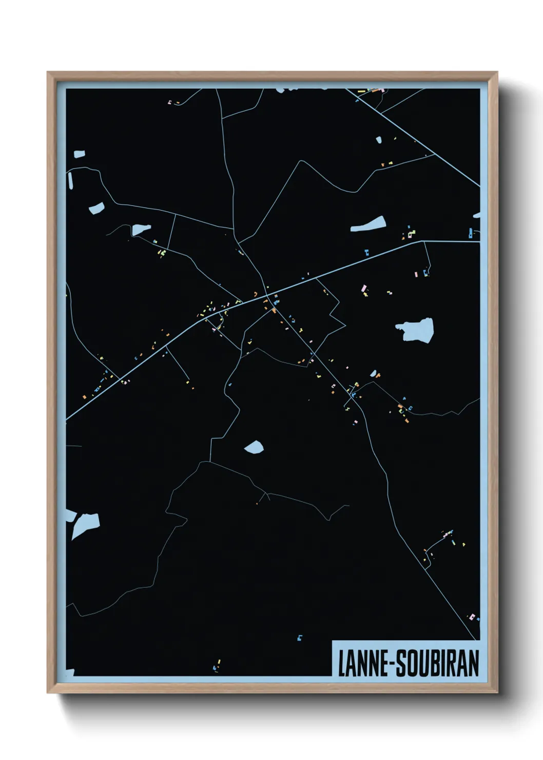 Une affiche de carte sur Lanne-Soubiran