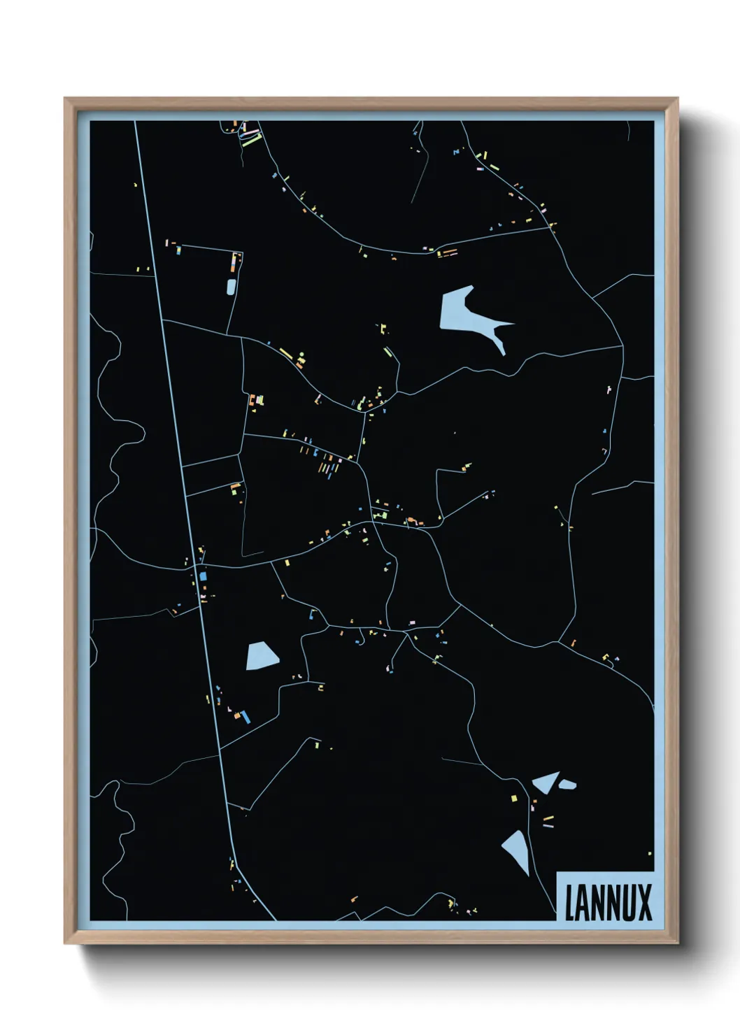 Une affiche de carte sur Lannux