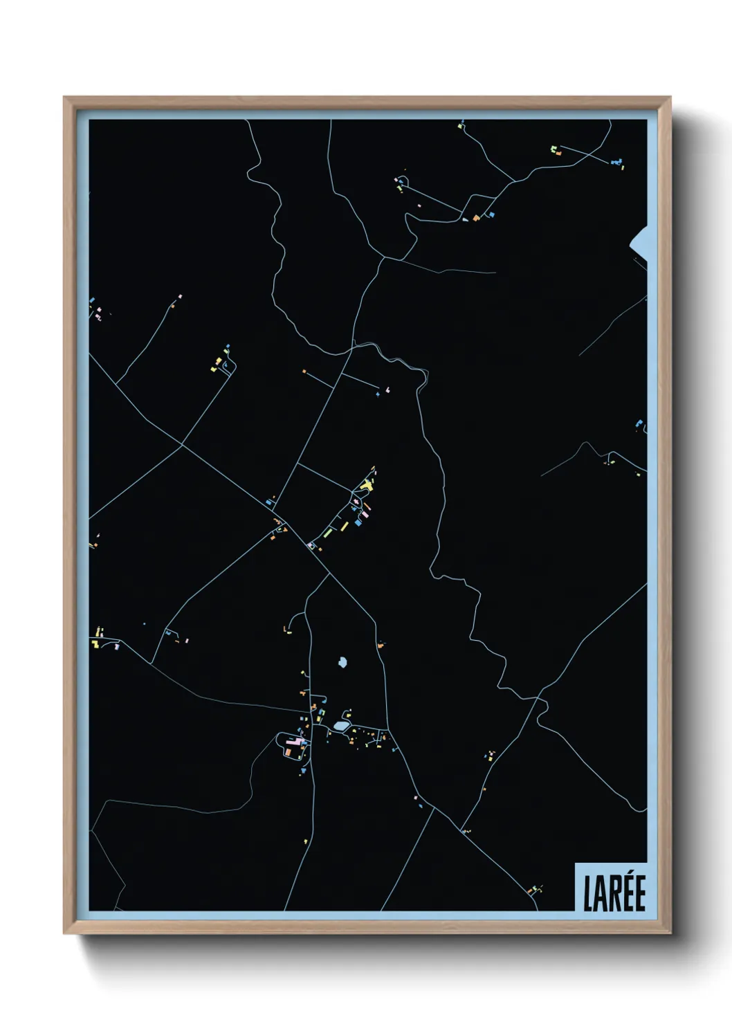 Une affiche de carte sur Larée