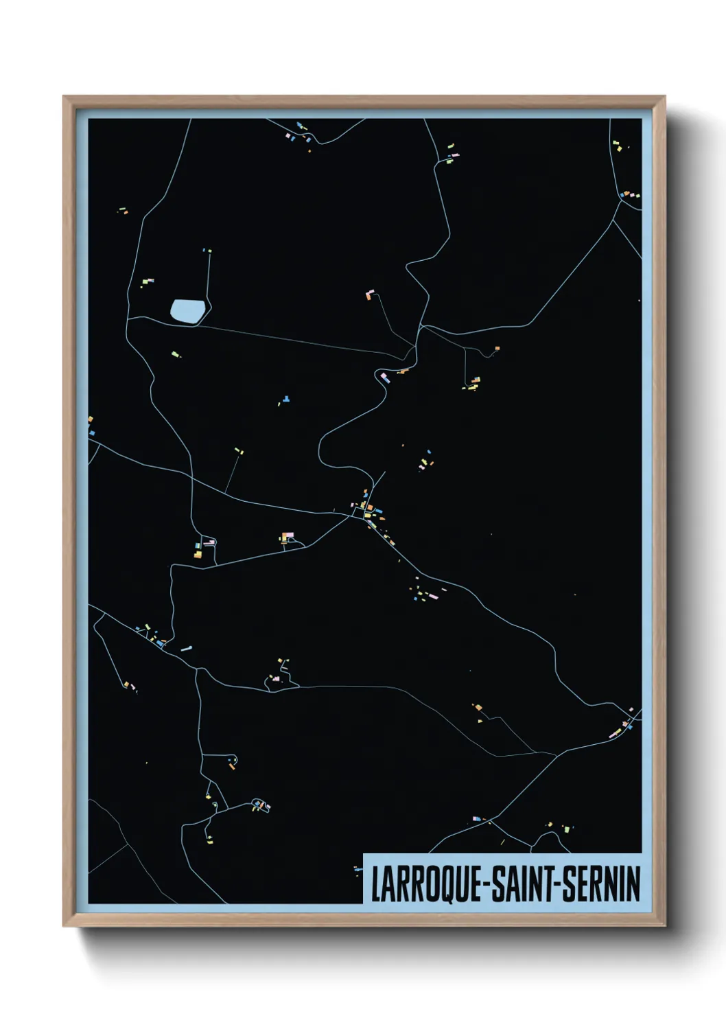 Une affiche de carte sur Larroque-Saint-Sernin