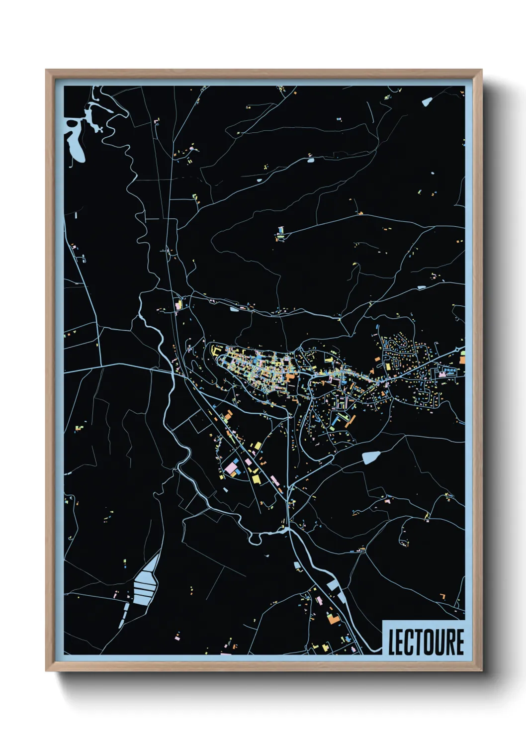 Une affiche de carte sur Lectoure