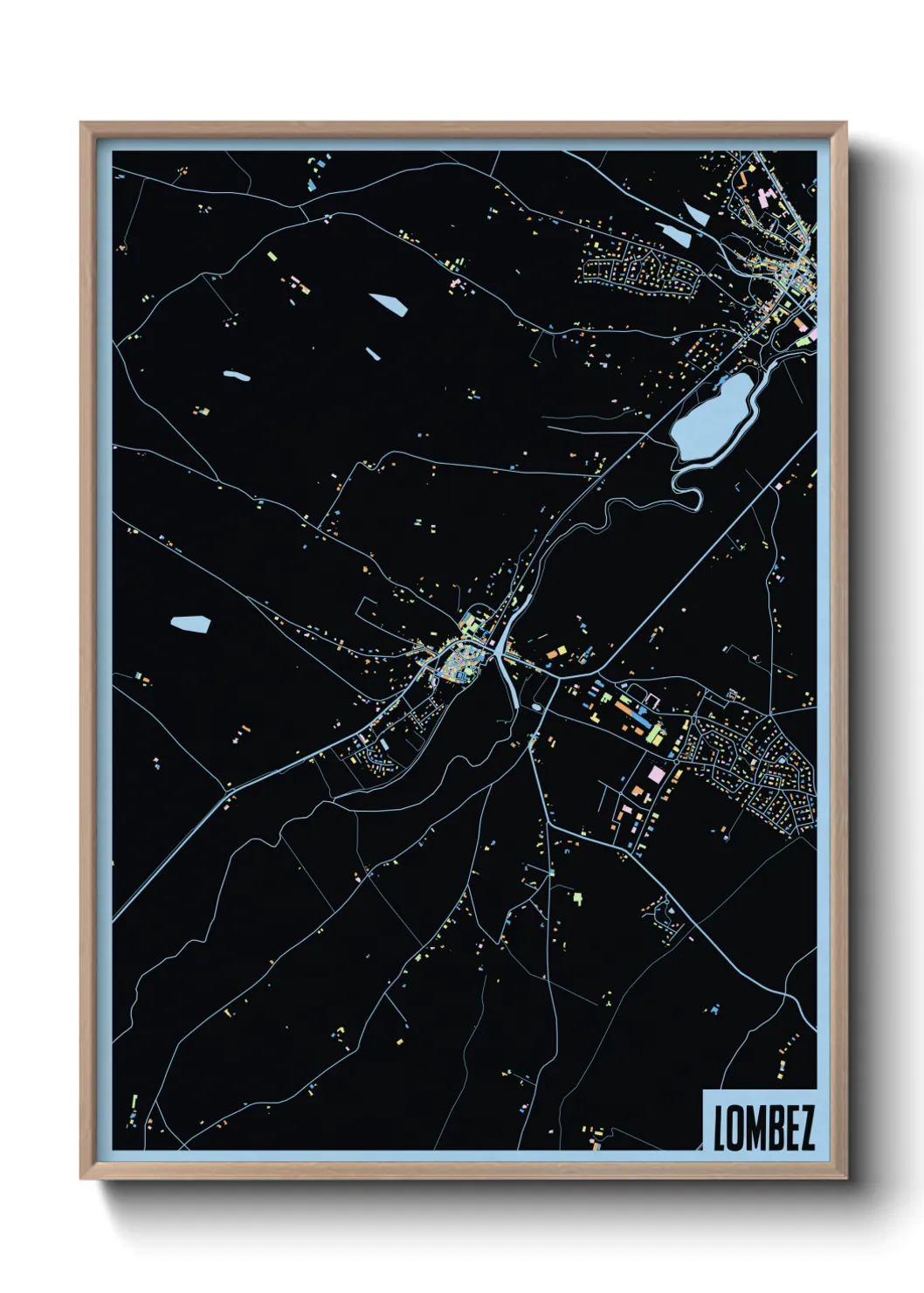 Une affiche de carte sur Lombez