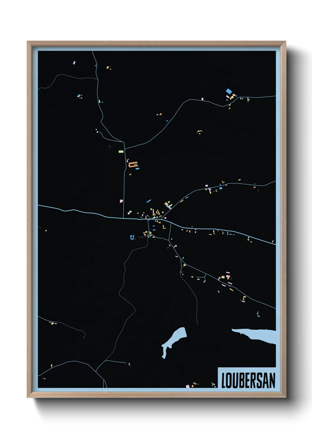 Une affiche de carte sur Loubersan