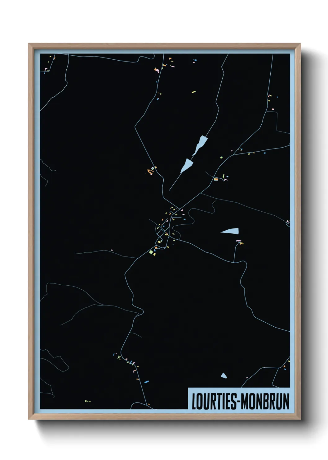 Une affiche de carte sur Lourties-Monbrun