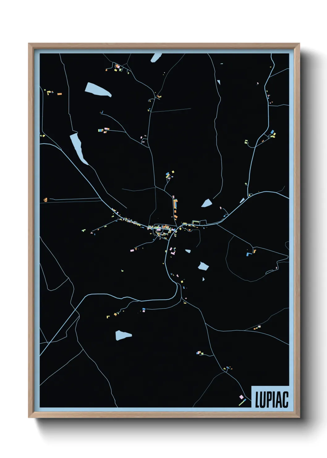 Une affiche de carte sur Lupiac