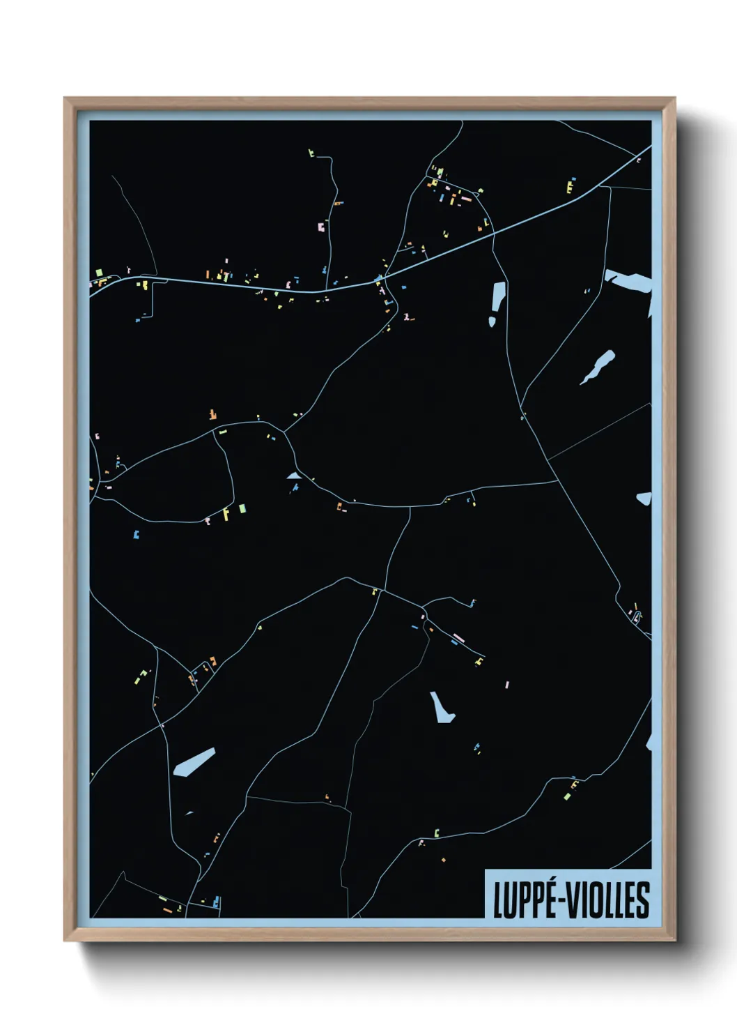 Une affiche de carte sur Luppé-Violles