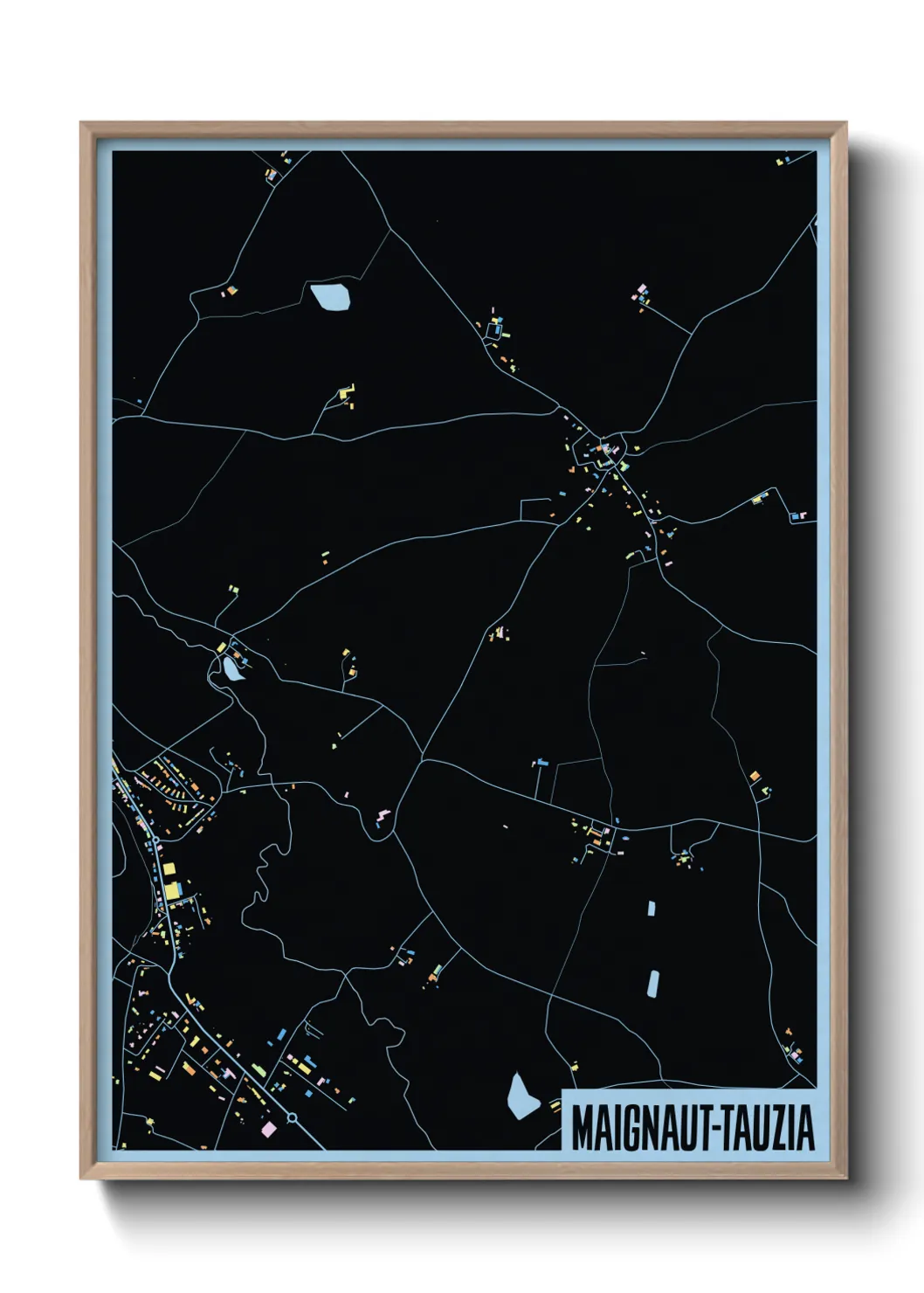 Une affiche de carte sur Maignaut-Tauzia