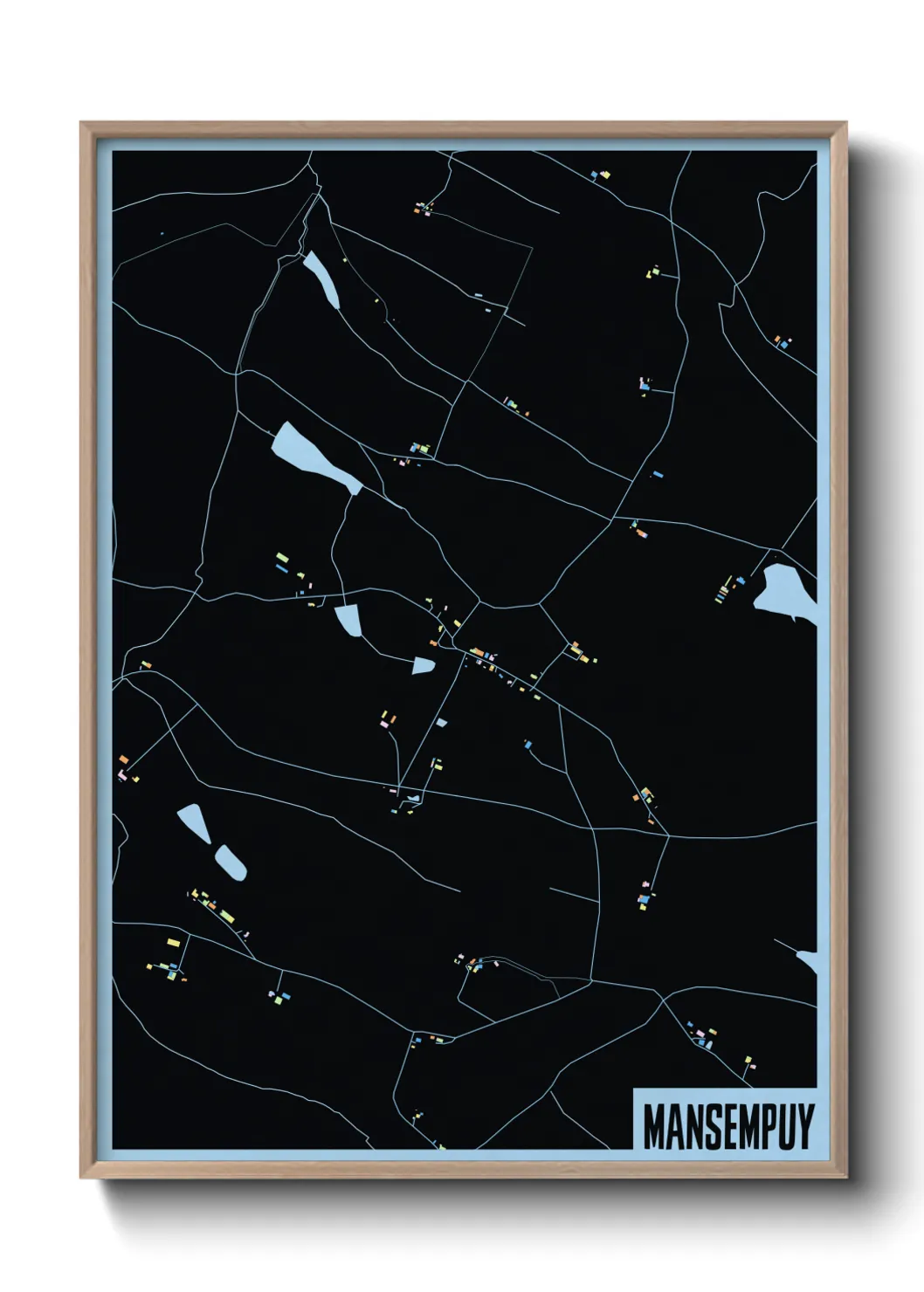 Une affiche de carte sur Mansempuy