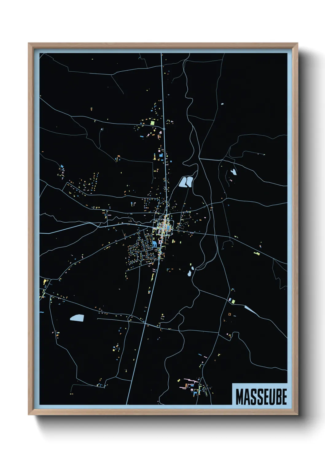 Une affiche de carte sur Masseube