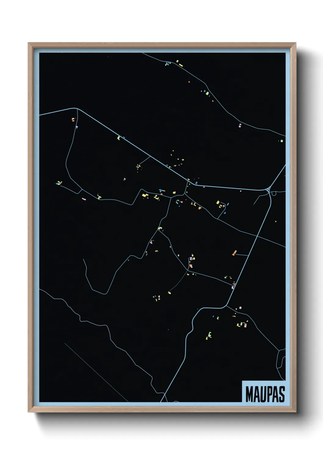 Une affiche de carte sur Maupas