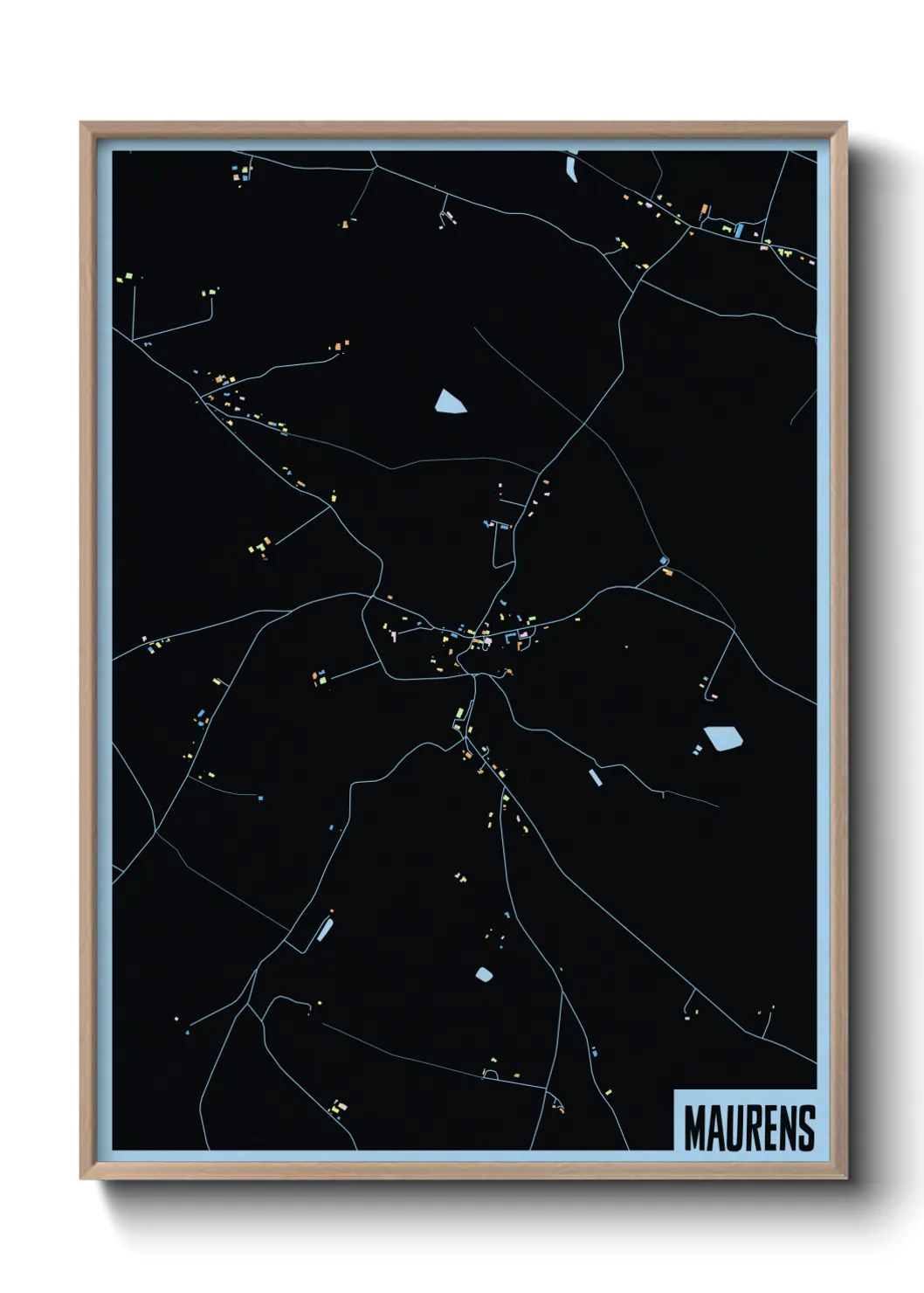 Une affiche de carte sur Maurens