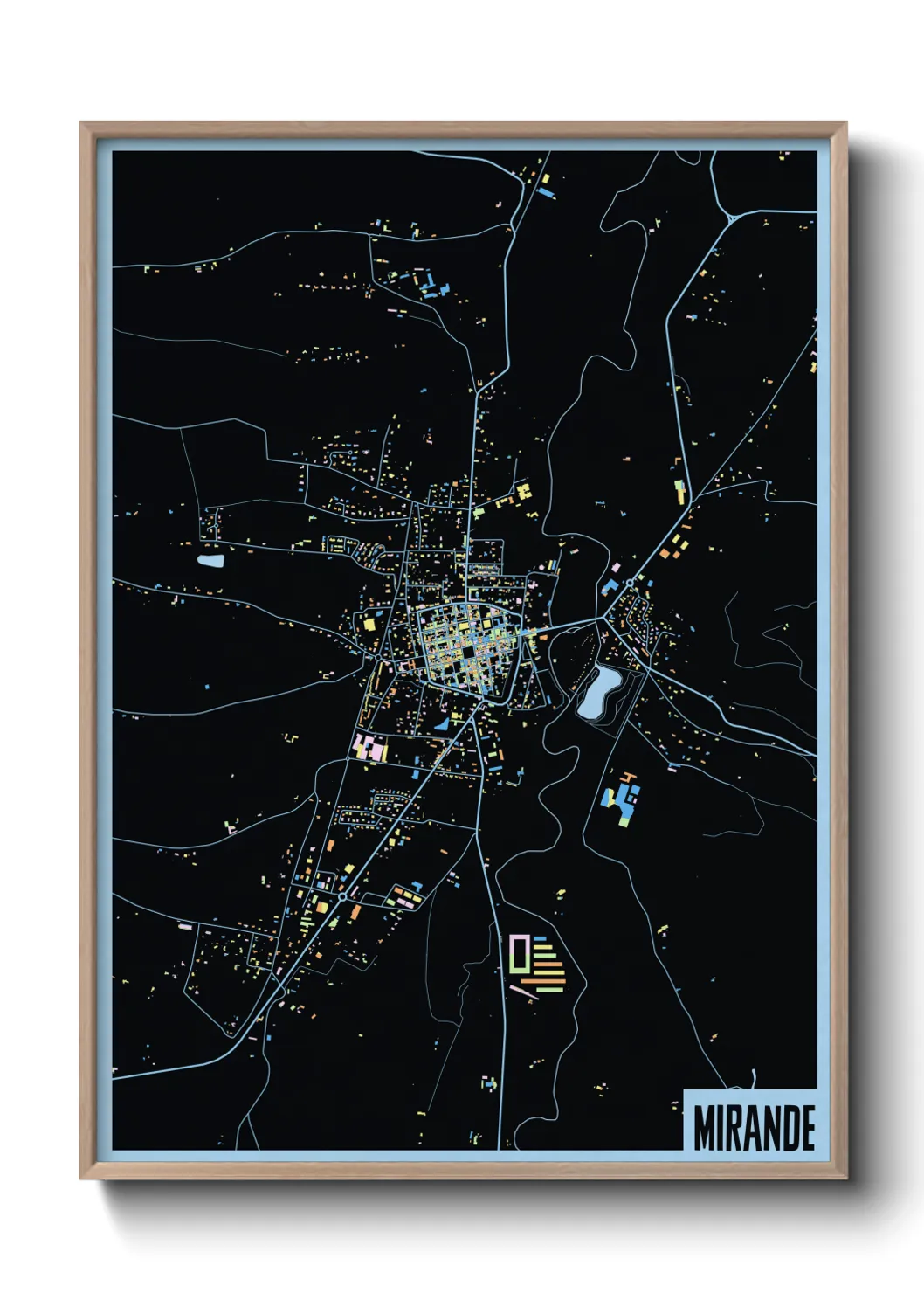Une affiche de carte sur Mirande