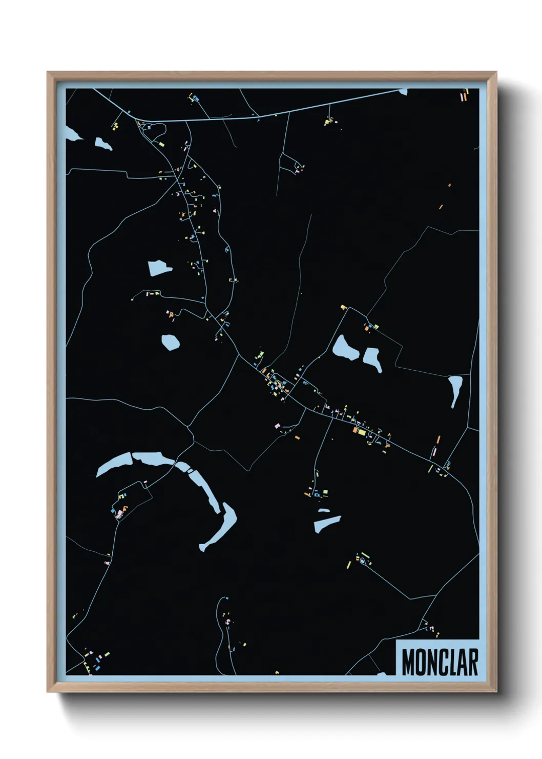 Une affiche de carte sur Monclar