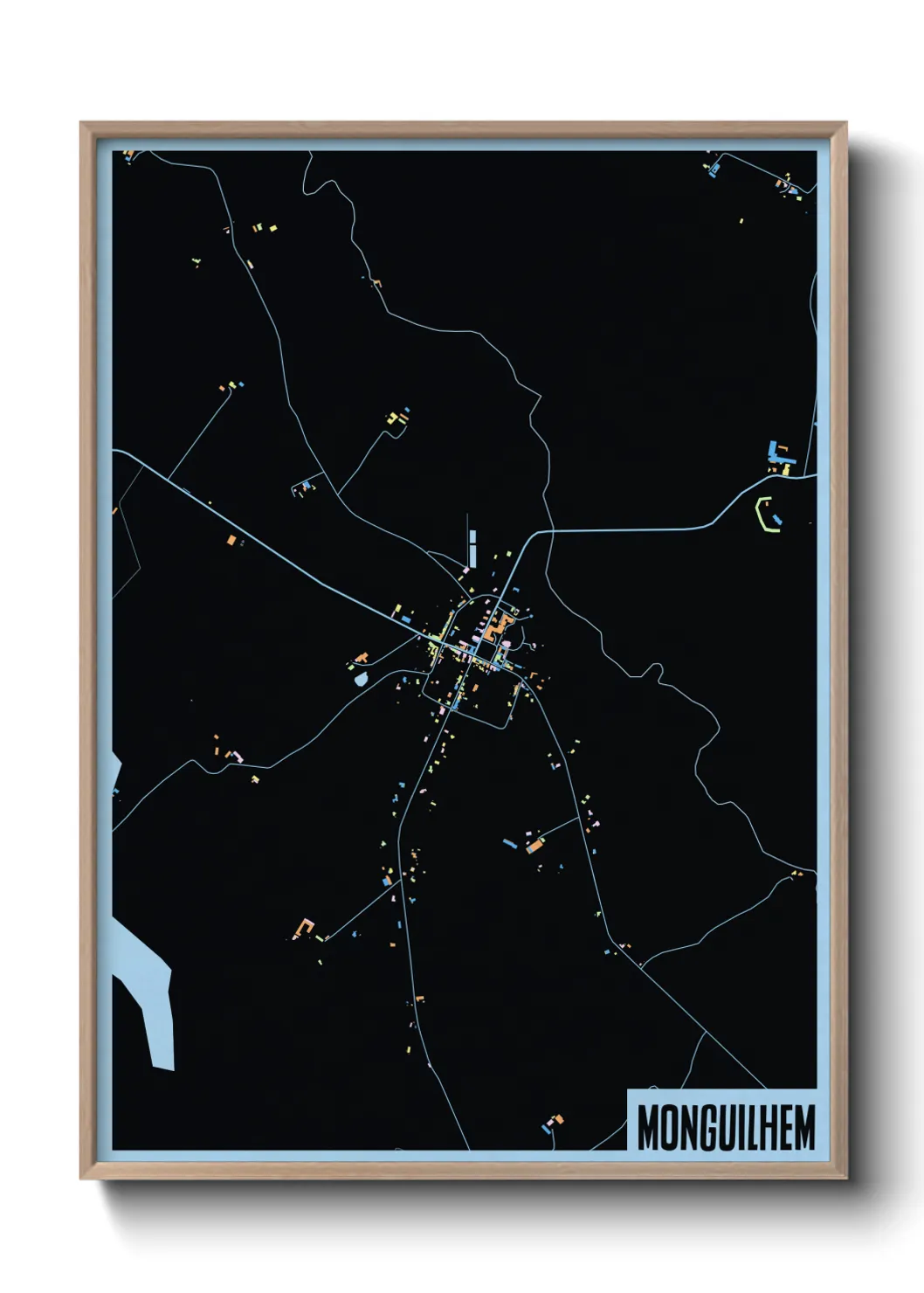 Une affiche de carte sur Monguilhem