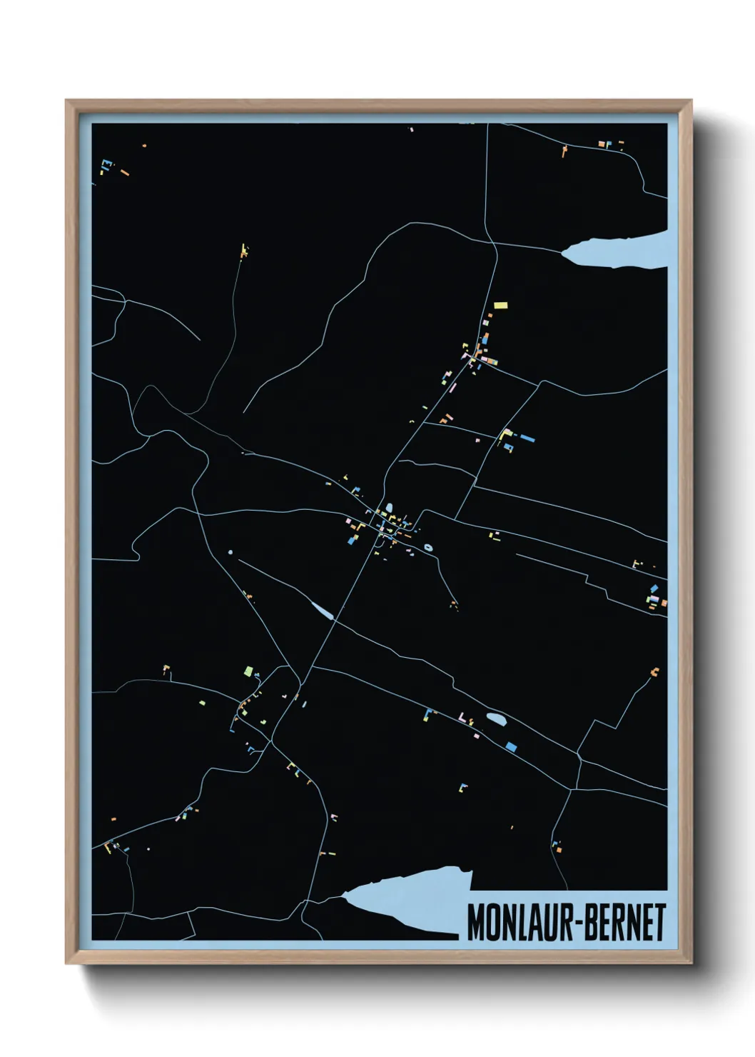 Une affiche de carte sur Monlaur-Bernet