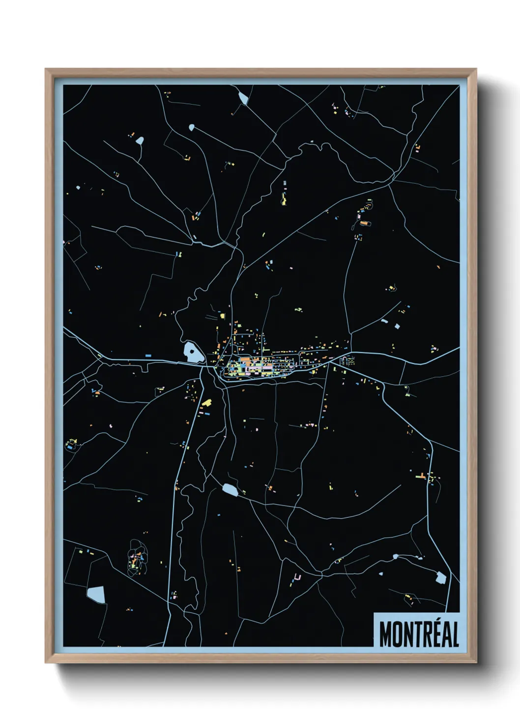 Une affiche de carte sur Montréal