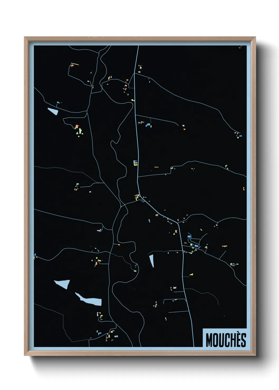 Une affiche de carte sur Mouchès