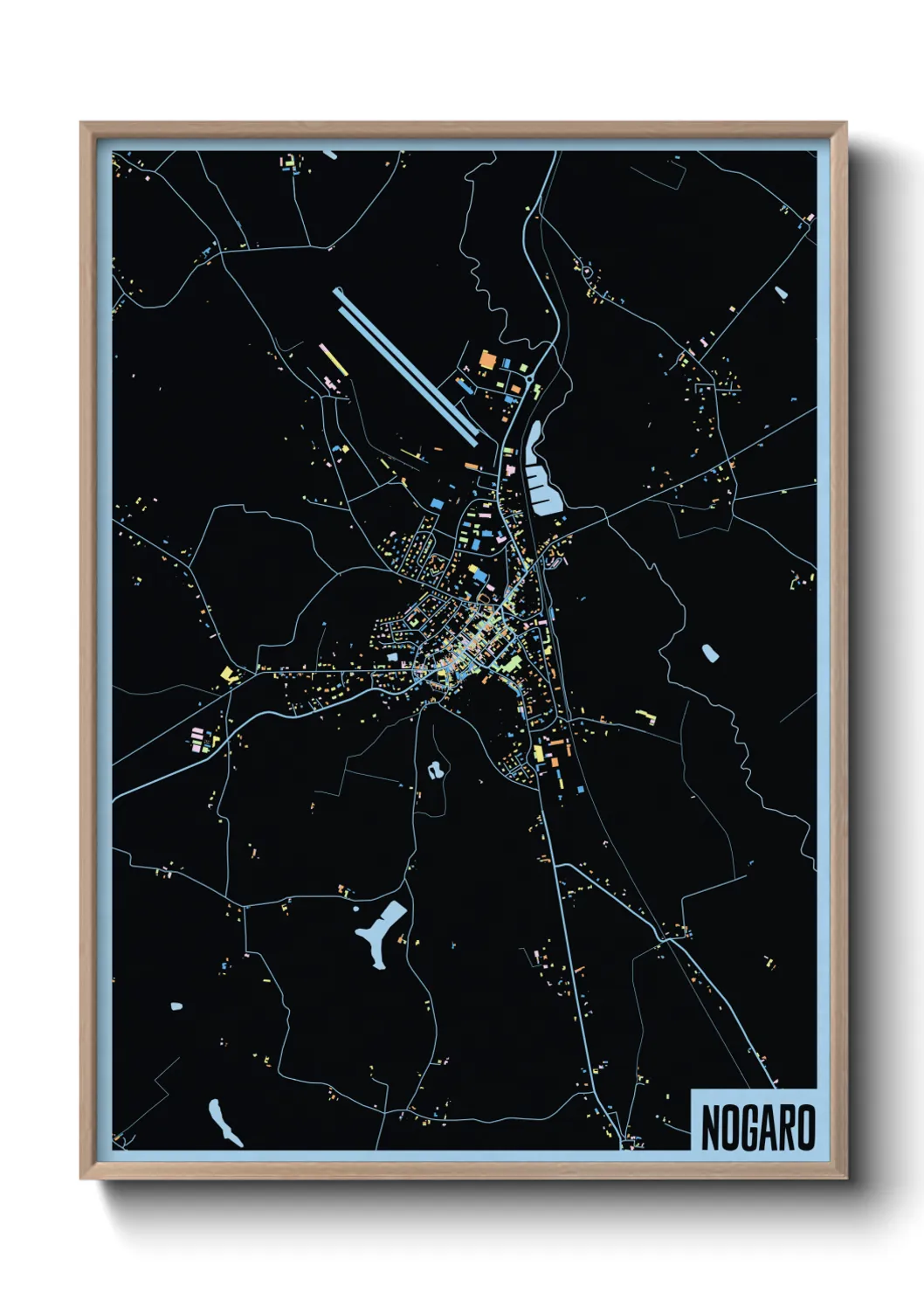 Une affiche de carte sur Nogaro