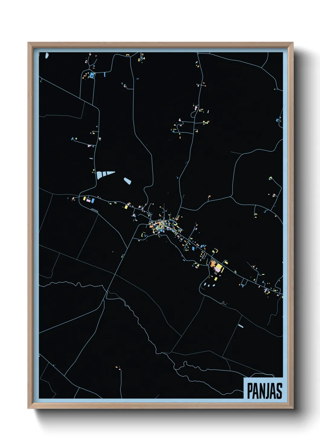 Une affiche de carte sur Panjas