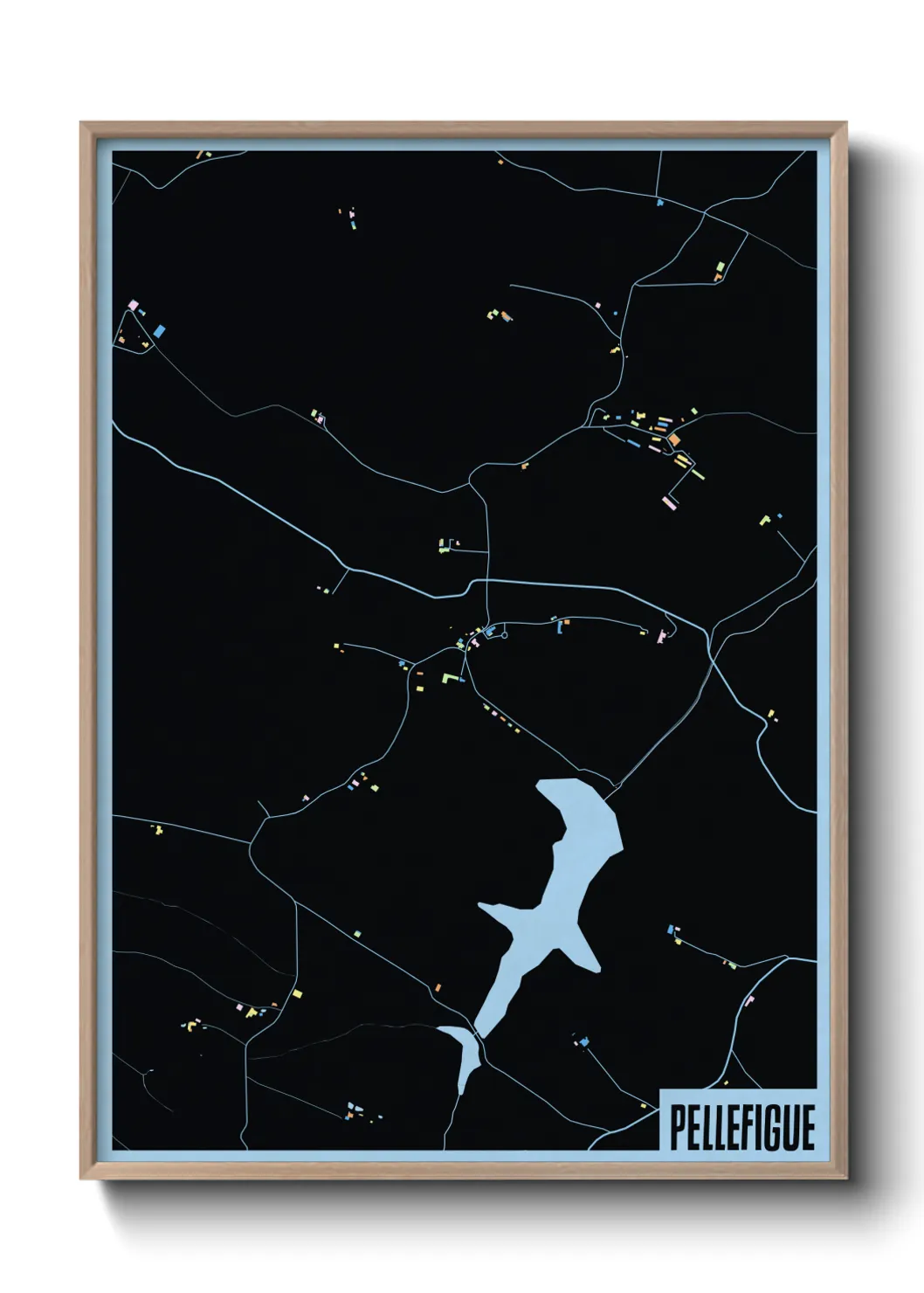 Une affiche de carte sur Pellefigue