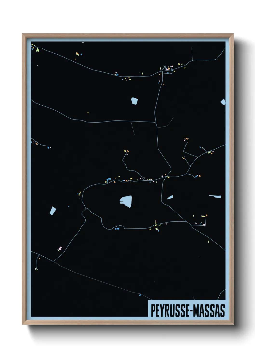 Une affiche de carte sur Peyrusse-Massas