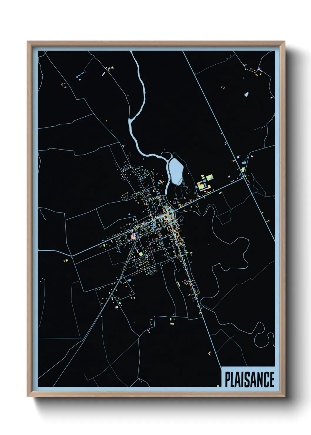 Une affiche de carte sur Plaisance